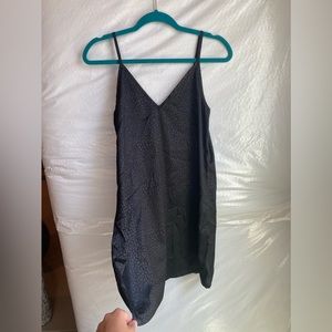 Silk slip dress, cheetah print, black/grey,
